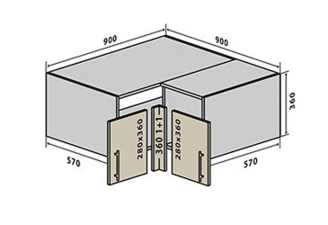 Фото В80 Тумба угловая 90 Кредо Люкс Вип-Мастер