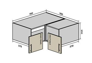 Фото В81 Тумба угловая 98 МоДа Мат / MoDa Matt Вип-Мастер