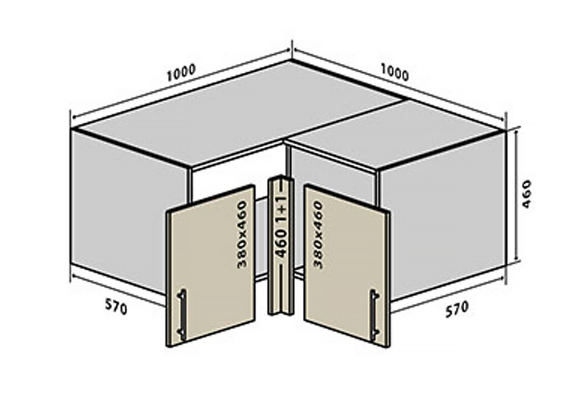 Фото В83 Тумба кутова 100 Флет Люкс VIP-master