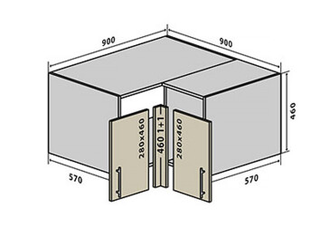 Фото В82 Тумба кутова 90 Квадро Люкс VIP-master
