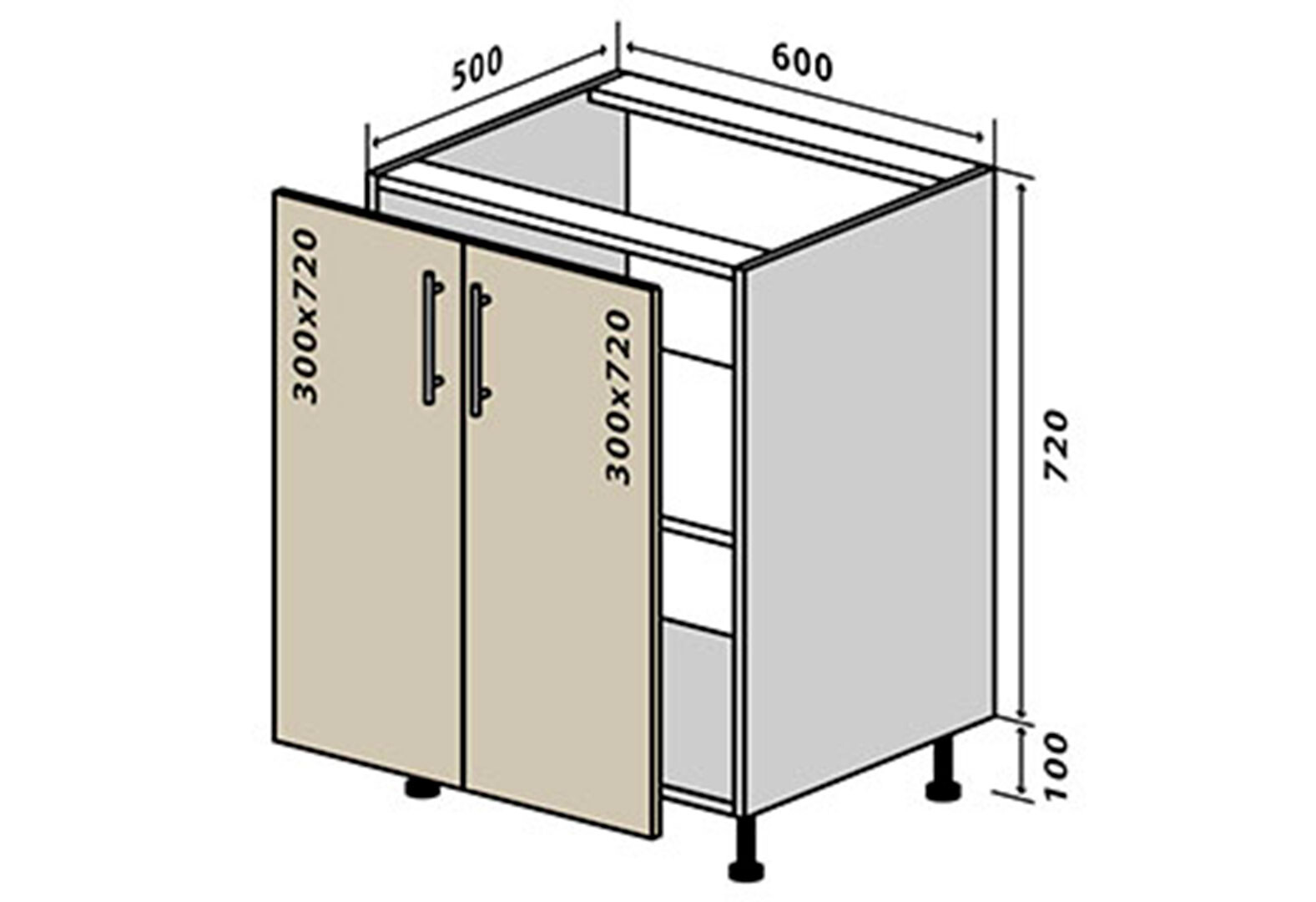 Фото 1 - Н6 Тумба 2Д 60 Родос Люкс Вип-Мастер