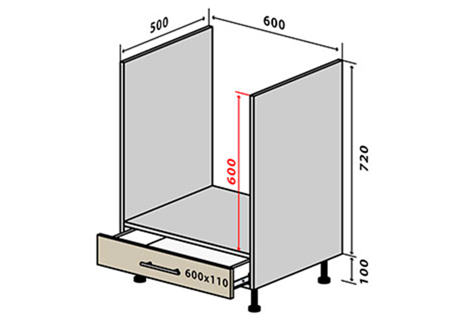 Фото 1 - Н12 Тумба для духовки 1Ш Родос Люкс Вип-Мастер