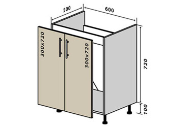 Фото Н13 Тумба мойка 2Д 60