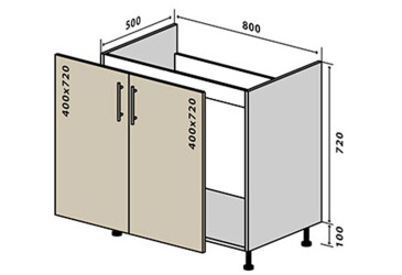 Фото Н14 Тумба мойка 2Д 80 Родос Люкс Вип-Мастер