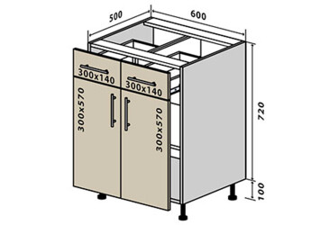Фото Н26 Тумба 2Ш2Д 60