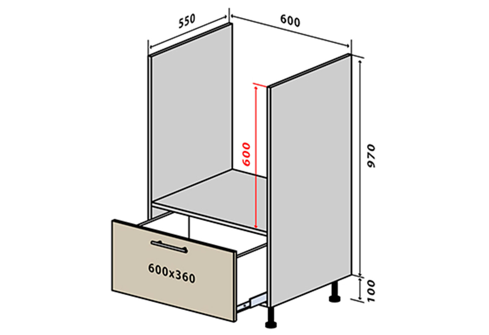Фото 1 - Н32 Тумба для духовки 1Ш Родос Люкс Вип-Мастер