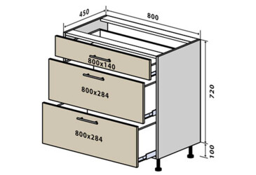 Фото Н29 Тумба 3Ш 80 Родос Люкс Вип-Мастер