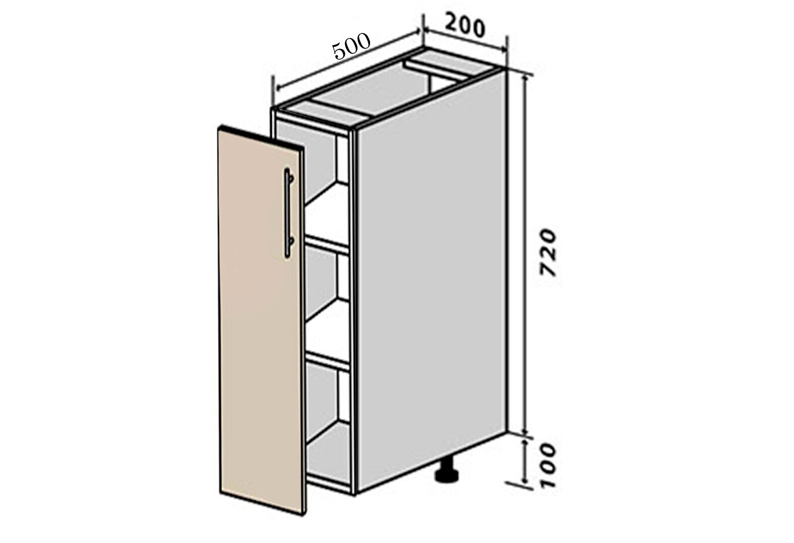 Фото 1 - Н1 Полки + фасад петли 200х720 Родос Люкс Вип-Мастер