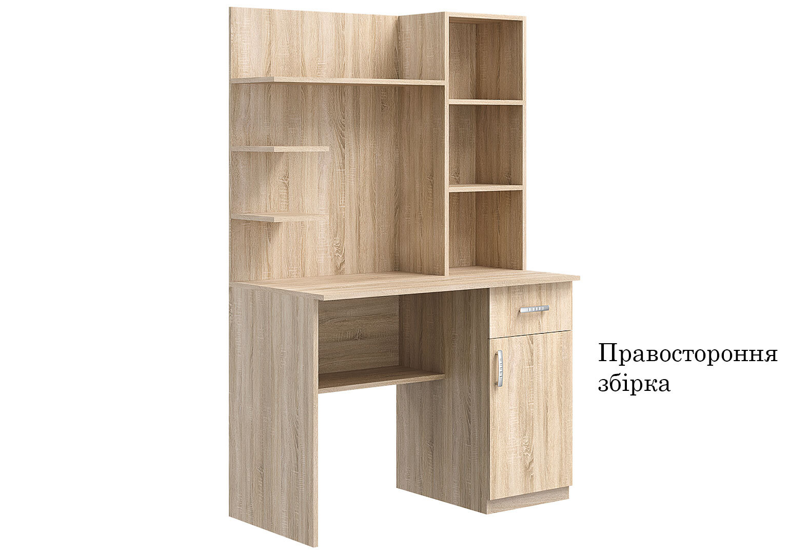 Фото 3 - Стіл письмовий Київський стандарт Е6 СМ 100x60 см з тумбою, шухлядою і надставкою