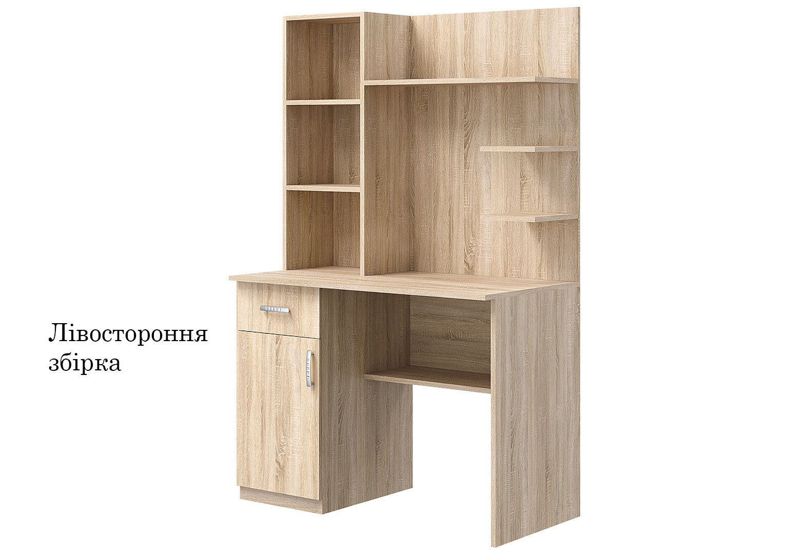 Фото 4 - Стіл письмовий Київський стандарт Е6 СМ 100x60 см з тумбою, шухлядою і надставкою
