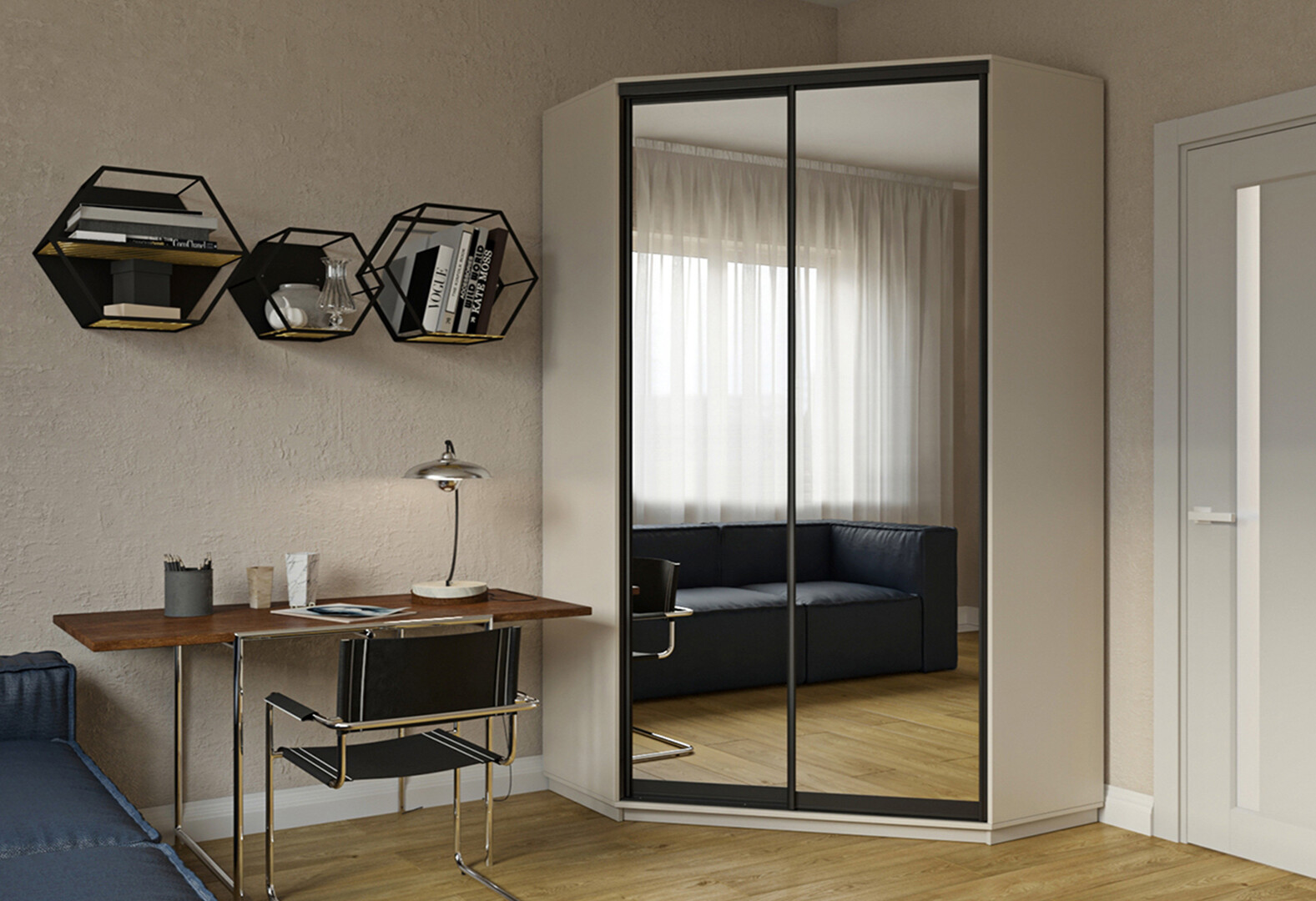 Фото 8 - Шафа-купе кутова Garant 2-дверна 150x240x150 см