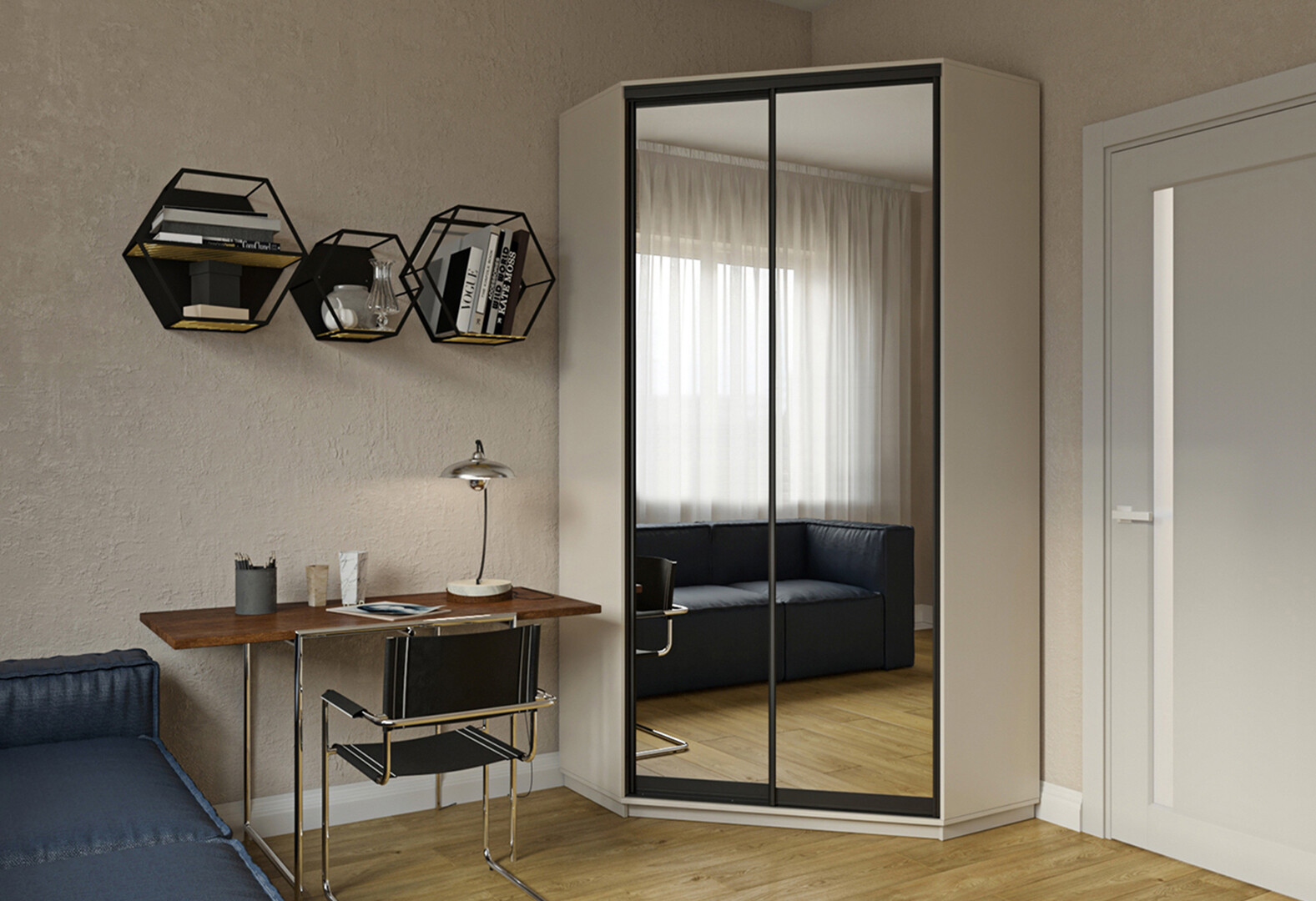 Фото 7 - Шафа-купе кутова Garant 2-дверна 120x240x120 см