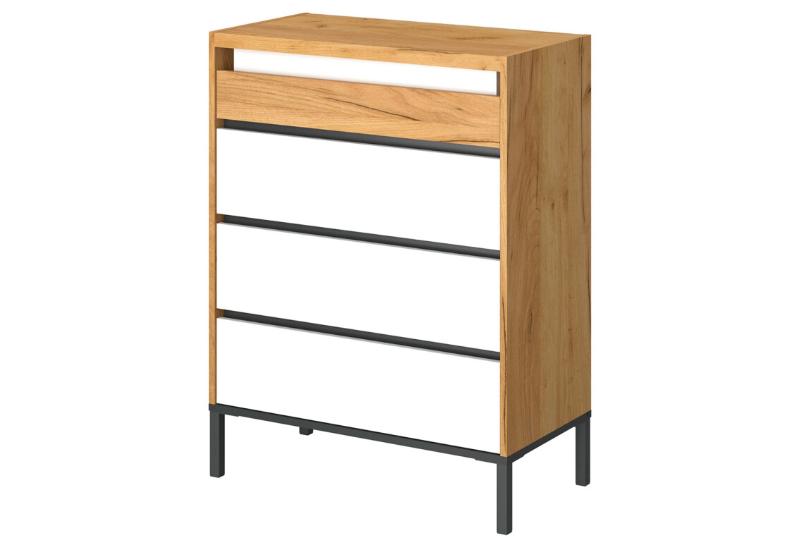 Фото Комод VMV holding Палмор з 4 шухлядами 77 см Дуб крафт золотий/Білий