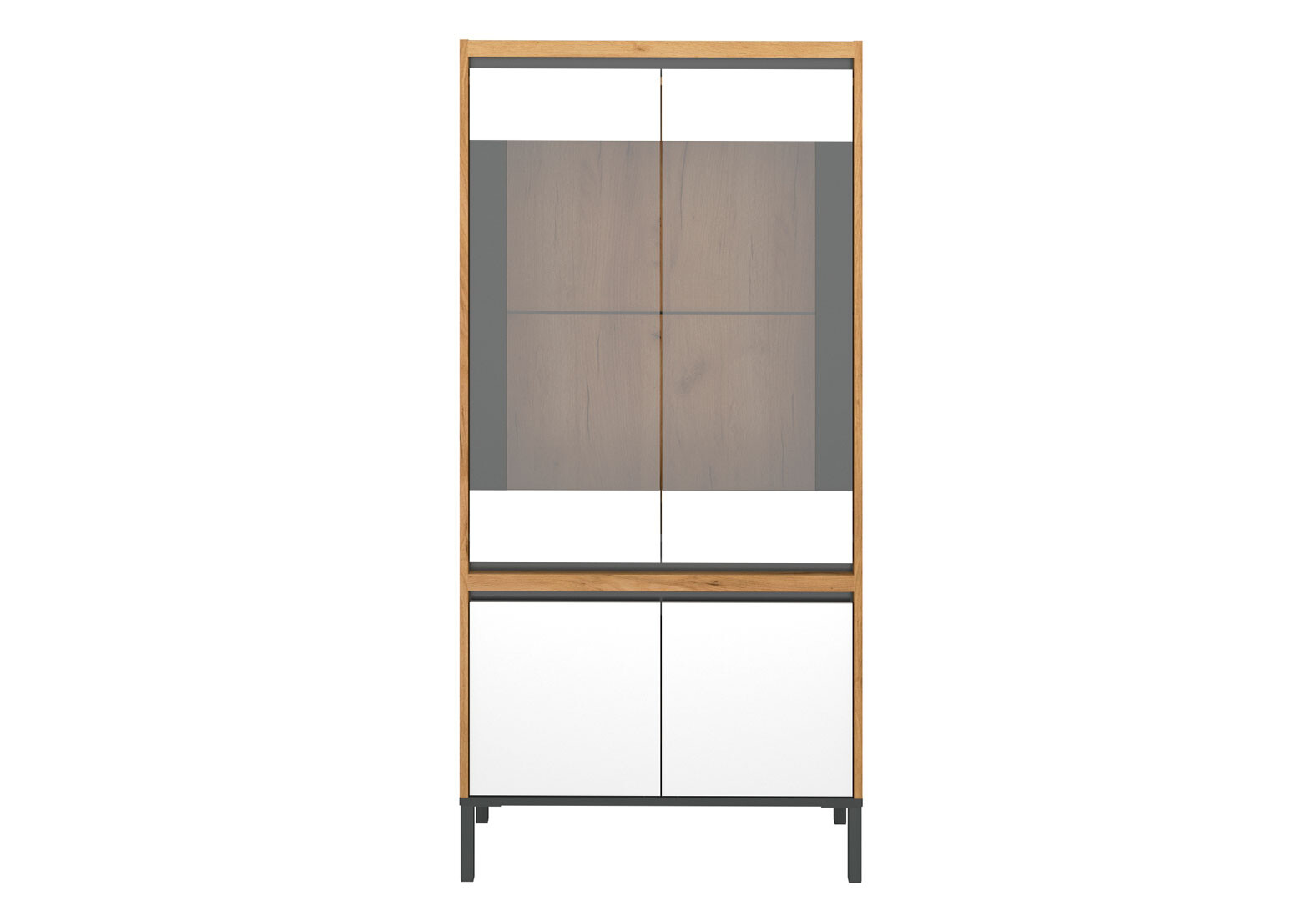 Фото 3 - Шкаф-витрина низкая ВМВ Холдинг Палмор 77 см Дуб крафт золотой/Белый