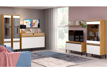 Фото Комплект в гостиную ВМВ Холдинг Палмор Дуб крафт золотой/Белый