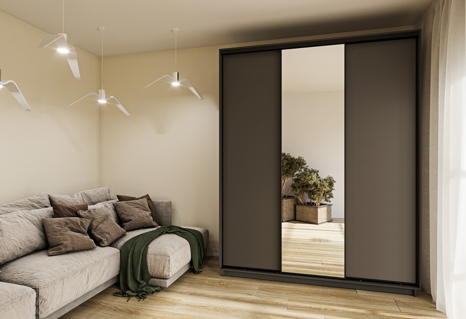 Фото 2 - Шафа-купе Garant 3-дверна 190x240x60 см