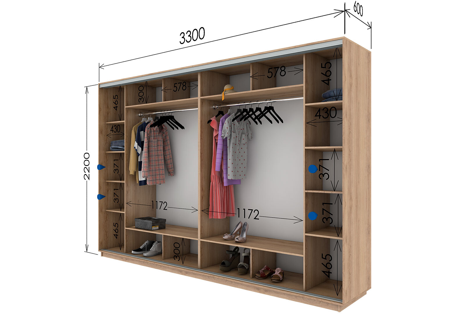 Фото 10 - Шкаф-купе Garant 4-дверный 330x220x60 см