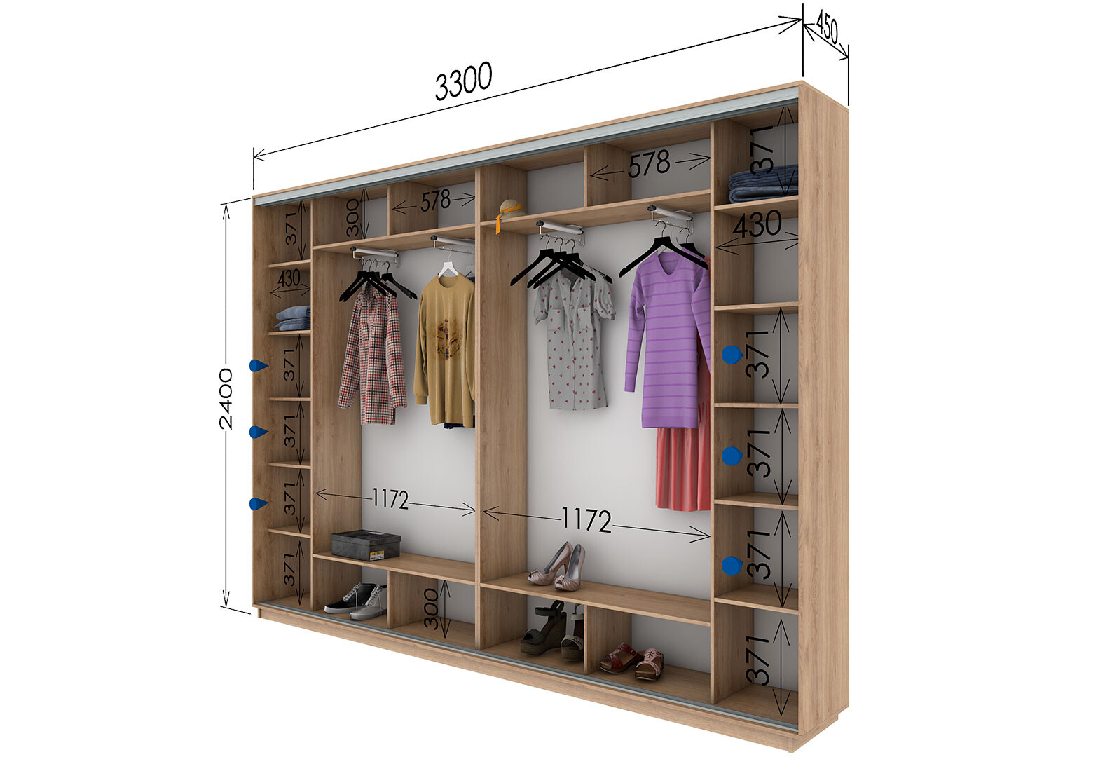 Фото 10 - Шкаф-купе Garant 4-дверный 330x240x45 см