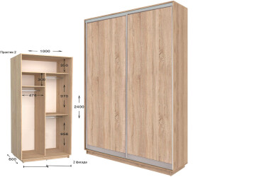 Фото Шкаф-купе Garant Практик №2 2-дверный 100 см