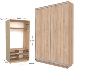 Фото Шкаф-купе Garant Практик №4 2-дверный 100 см
