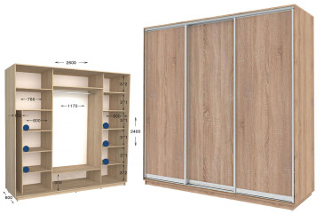 Фото Шкаф-купе Garant Практик №132/3 3-дверный 260 см