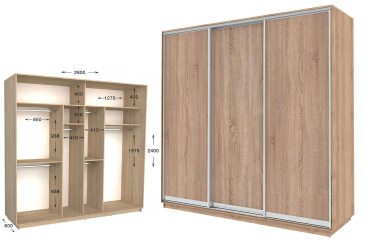 Фото Шкаф-купе Garant Практик №133/3 3-дверный 260 см