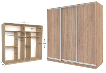 Фото Шкаф-купе Garant Практик №141/3 3-дверный 270 см