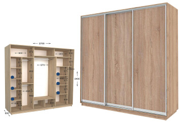 Фото Шкаф-купе Garant Практик №143 3-дверный 270 см