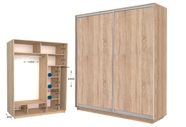 Фото Шкаф-купе Garant Практик №59 2-дверный 170 см