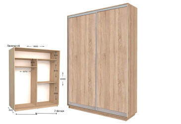 Фото Шкаф-купе Garant Практик №66 2-дверный 180 см