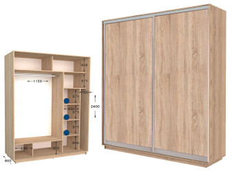 Фото Шкаф-купе Garant Практик №67 2-дверный 180 см