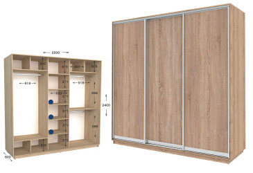 Фото Шкаф-купе Garant Практик 121 3-дверный 250 см