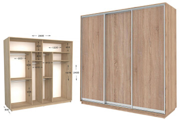 Фото Шкаф-купе Garant Практик 125 3-дверный 250 см