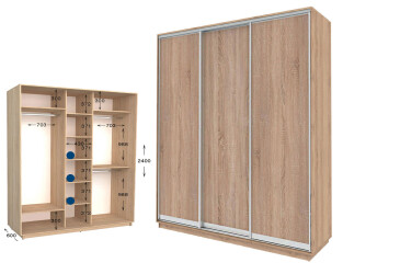 Фото Шкаф-купе Garant Практик №73 3-дверный 190 см