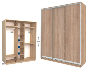 Фото Шкаф-купе Garant Практик №81 3-дверный 200 см