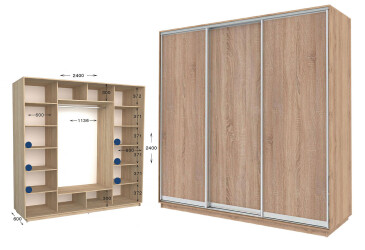 Фото Шкаф-купе Garant Практик 120/3 3-дверный 240 см