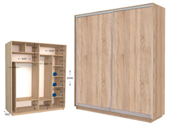 Фото Шкаф-купе Garant Практик №75 2-дверный 190 см
