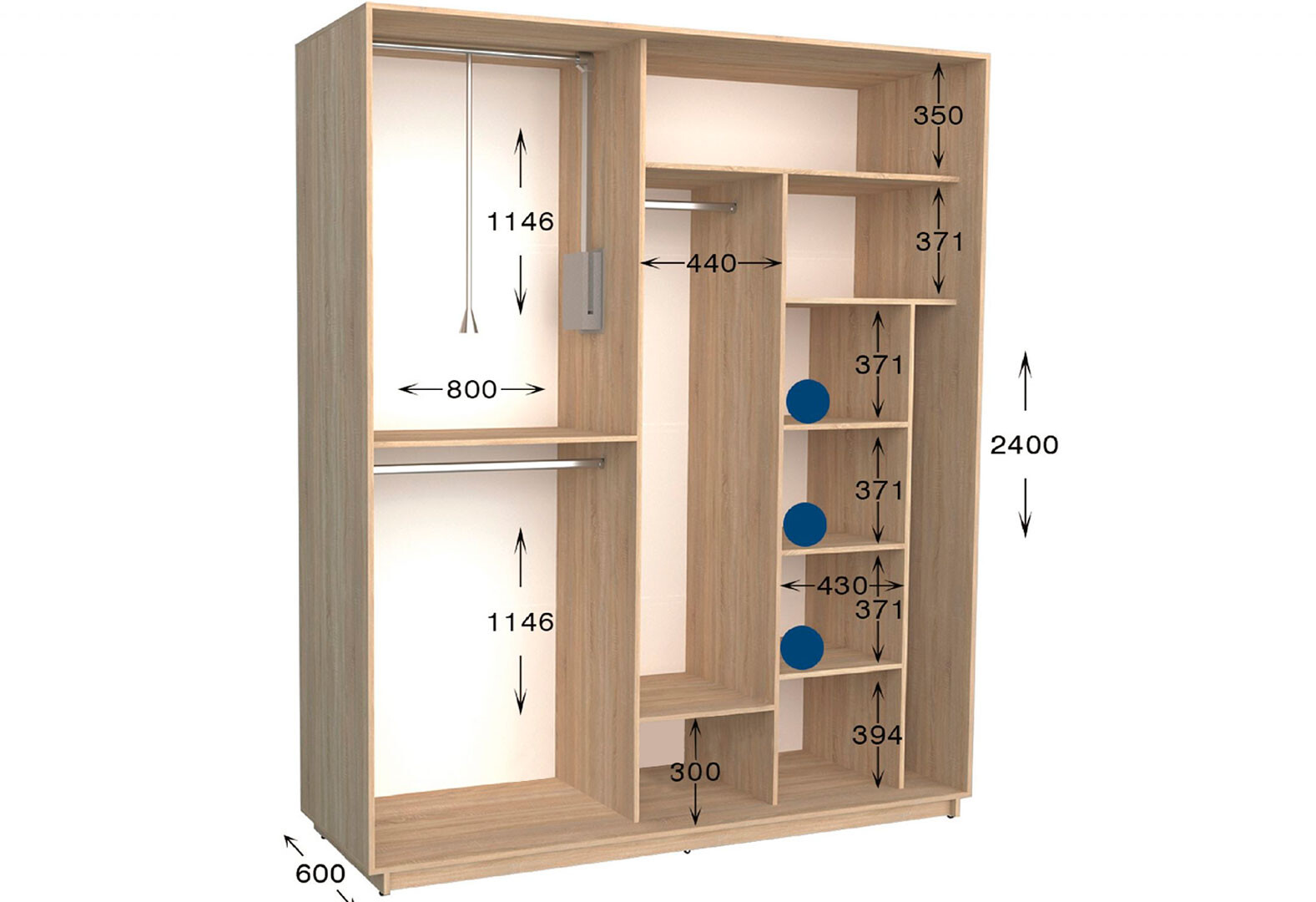 Фото 2 - Шкаф-купе Garant Практик №77 2-дверный 190 см