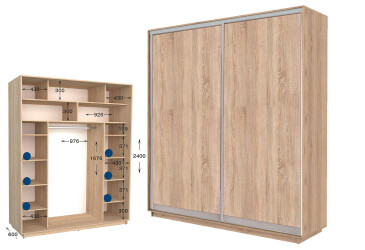 Фото Шкаф-купе Garant Практик №80/2 2-дверный 190см