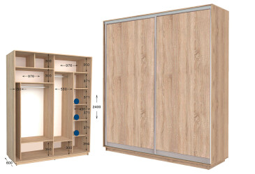 Фото Шкаф-купе Garant Практик №83 2-дверный 200 см
