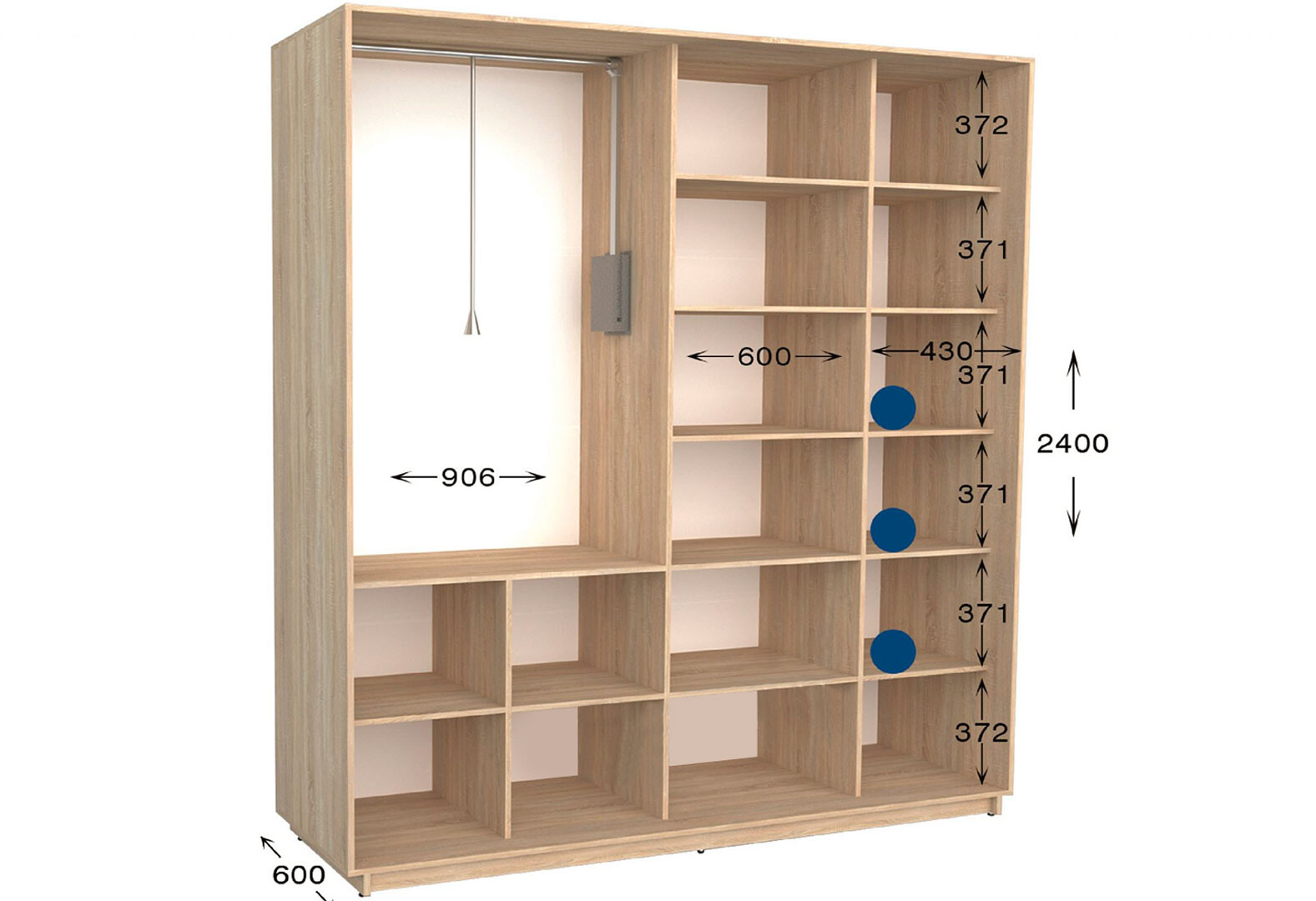Фото 2 - Шафа-купе Garant Практик №87 2-дверна 200 см