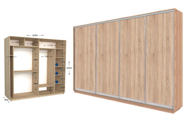 Фото Шкаф-купе Garant Практик №114/4 4-дверный 240 см