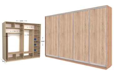 Фото Шкаф-купе Garant Практик №115/4 4-дверный 240 см