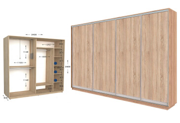 Фото Шкаф-купе Garant Практик №116/4 4-дверный 240 см