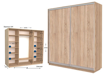 Фото Шкаф-купе Garant Практик 104/2 2-дверный 220 см