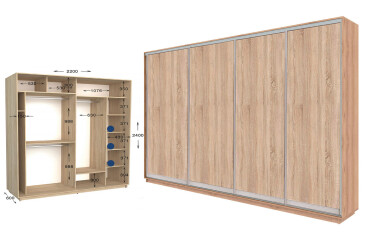 Фото Шкаф-купе Garant Практик 98/4 4-дверный 220 см