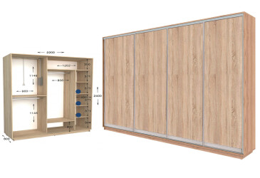 Фото Шкаф-купе Garant Практик №100/4 4-дверный 220 см