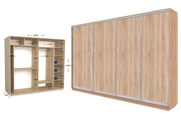 Фото Шкаф-купе Garant Практик №107/4 4-дверный 230 см