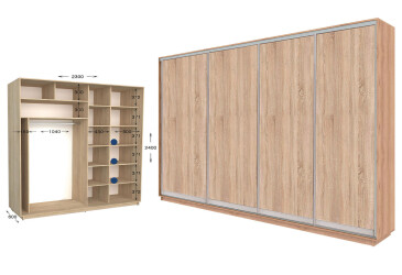 Фото Шкаф-купе Garant Практик №110/4 4-дверный 230 см