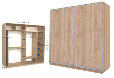 Фото Шкаф-купе Garant Практик №114/2 2-дверный 240 см